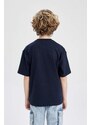 DEFACTO Boy Oversize Fit Collar Short Sleeve T-Shirt