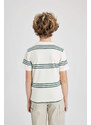 DEFACTO Boy Regular Fit Crew Neck Striped Short Sleeve T-Shirt