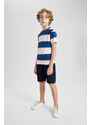 DEFACTO Boy Regular Fit Crew Neck Striped Short Sleeve T-Shirt