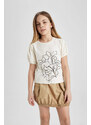 DEFACTO Girl Printed Short Sleeve T-Shirt