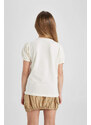 DEFACTO Girl Printed Short Sleeve T-Shirt