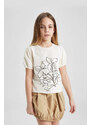 DEFACTO Girl Printed Short Sleeve T-Shirt