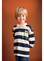 DEFACTO Baby Boy Polo Neck Striped Sweatshirt