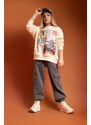 DEFACTO Girl Oversize Fit Crew Neck Thick Fabric Sweatshirt