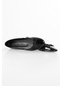 Shoeberry Women's Baily Black Patent Leather Bow Daily Flats