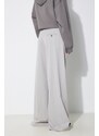 Kalhoty s příměsí vlny MM6 Maison Margiela šedá barva, široké, high waist, S52KA0481