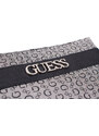 Guess dámská kabelka Ledger Crossbody světle šedá s monogramem