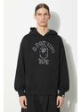 Mikina A Bathing Ape Rhinestone College Pullover Hoodie pánská, černá barva, s kapucí, s aplikací, 1K30114306