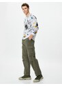 Koton Parachute Trousers Wide Cut Stopper Cargo Pocket Detailed