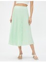 Koton Midi Skirt with Pleated Chiffon Elastic Waist.