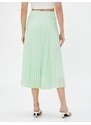 Koton Midi Skirt with Pleated Chiffon Elastic Waist.