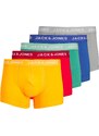 JACK & JONES Boxerky 'LARRY' královská modrá / šedá / smaragdová / oranžová / grenadina