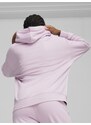 Bílo-růžová dámská mikina s kapucí Puma Power Hoodie TR - Dámské