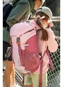 Dětská bunda Jack Wolfskin ACTAMICRID MIDLAYER růžová barva