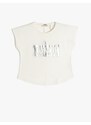 Koton Printed Ecru Girls' T-Shirt 3skg10043ak