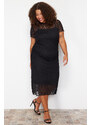 Trendyol Curve Black Lace Midi Knitted Dress