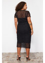 Trendyol Curve Black Lace Midi Knitted Dress