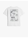 Koton T-shirt with a Crew Neck Short Sleeves and Back Printed Cotton