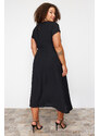 Trendyol Curve Black A-Line Maxi Woven Dress