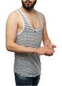Madmext Men's Striped Red |White Tank Top - 2571