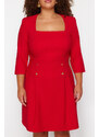 Trendyol Curve Red Woven Dress