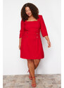 Trendyol Curve Red Woven Dress