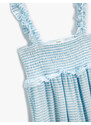 Koton Straps Striped Ruffle Midi Dress