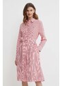 Bavlněné šaty Tommy Hilfiger růžová barva, mini