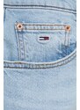 Džínové šortky Tommy Jeans dámské, hladké, high waist, DW0DW17645