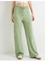 Koton Wide Leg Trousers Tie Waist Elastic Comfortable Fit Cotton Textured