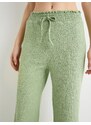 Koton Wide Leg Trousers Tie Waist Elastic Comfortable Fit Cotton Textured