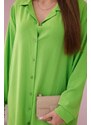 Kesi Dlouhá košile s viskózovou světle zelenou barvou