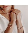 Manoki Luxusní perlový náramek Noelia - korál, tyrkys, perla