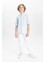 DEFACTO Boy Regular Fit Stand Collar Long Sleeve Shirt