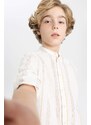 DEFACTO Boy Regular Fit Stand Collar Long Sleeve Shirt