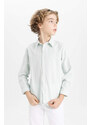 DEFACTO Boy Regular Fit Polo Neck Oxford Long Sleeve Shirt