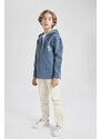 DEFACTO Boy Hooded Gabardine Long Sleeve Shirt