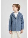 DEFACTO Boy Hooded Gabardine Long Sleeve Shirt