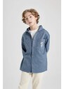 DEFACTO Boy Hooded Gabardine Long Sleeve Shirt