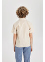 DEFACTO Boy Oversize Fit Polo Neck Waffle Shirt