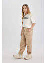 DEFACTO Girl Parachute Cargo Cotton Trousers