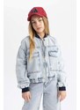 DEFACTO Girl Bomber Collar Jean Jacket