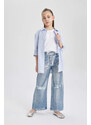 DEFACTO Girl Wide Leg Ripped Detailed Trousers