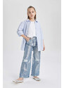 DEFACTO Girl Wide Leg Ripped Detailed Trousers