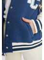 DEFACTO Girl College Collar Thick Soft Lined Bomber Cardigan