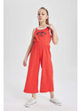 DEFACTO Girl Printed Ribbed Sleeveless Long Jumpsuit