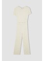 DEFACTO Girl Short Sleeve Long Jumpsuit