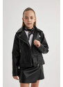 DEFACTO Girl Waterproof Faux Leather Jacket