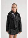 DEFACTO Girl Waterproof Faux Leather Jacket