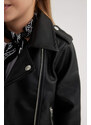 DEFACTO Girl Waterproof Faux Leather Jacket